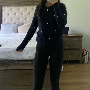 Banana Republic Navy Blue Polka Dot Sweater size small